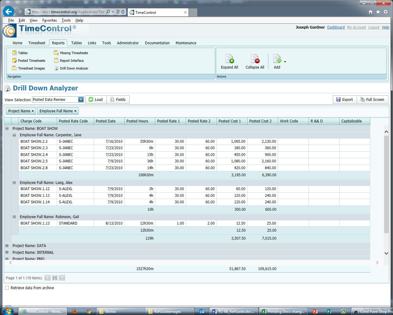 TimeControl 6.6 Timesheet